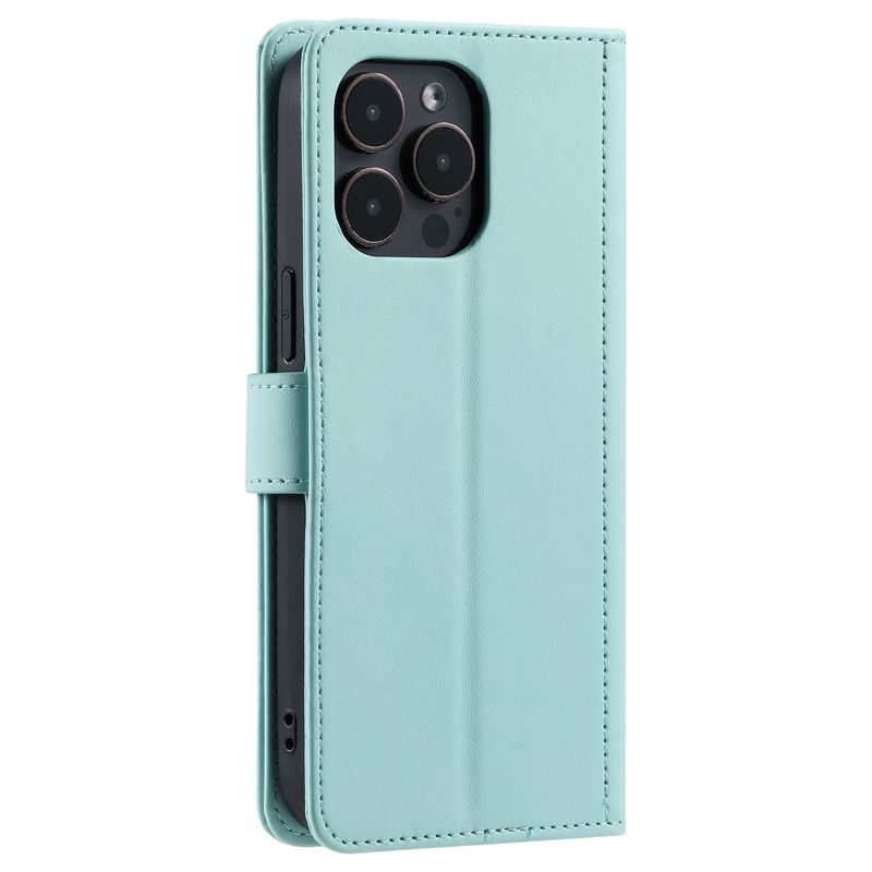 Funda con tapa para iPhone 16 Pro Max con diseño de pata de gallo y ranura para tarjetas, compatible con iPhone 15 y correa cruzada._voghion.com