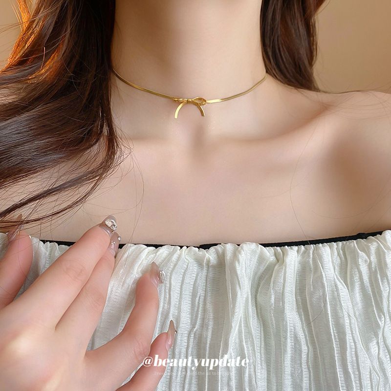 Arc simplu din oțel titan cu lanț individualizat din os de șarpe cu vânt rece, accesorii unice pentru colier nou pentru navetiști_voghion.com