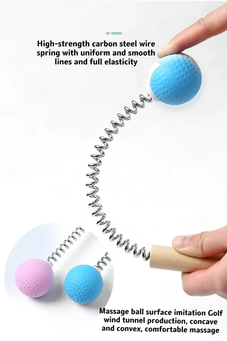 Meridian Hammer Back Massage Handheld Multifunctional Massage Hammer Golf Massage Hammer Wooden Handle Massage Ball Massager_voghion.com