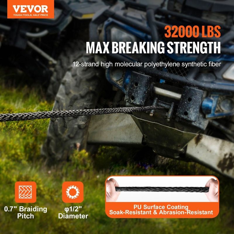 Gancio protettivo per cavo in corda sintetica per verricello X 1 piede pollice 32 verricello in corda sintetica forgiata + libbra 92 linea 2 000 con manicotto verricello_voghion.com