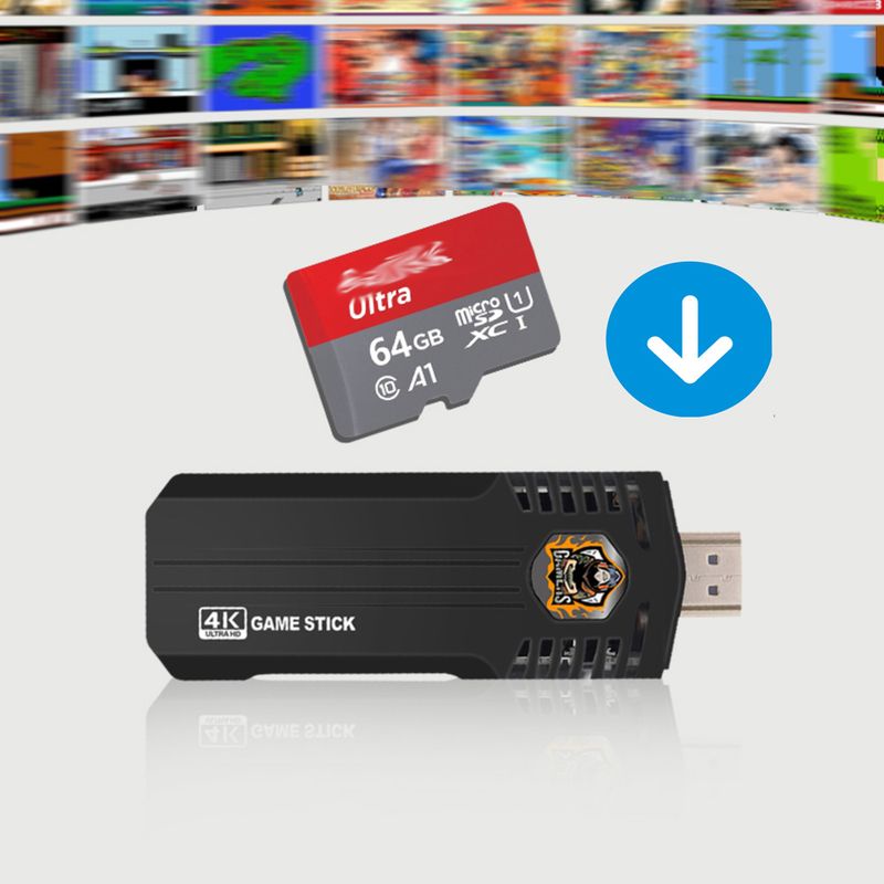 Stick 4K X8 Pro Retro Handheld 30000+ Emuelec 4.5 Wireless Gamepad TV Spielkonsole Eingebaute Videospiele_voghion.com