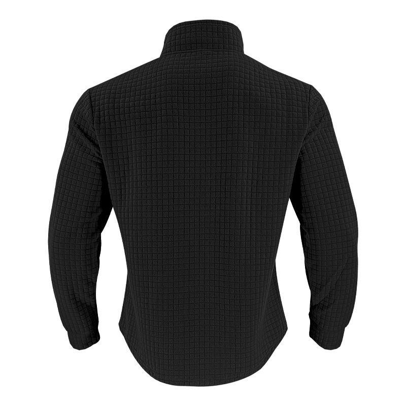 Men's Casual Pullover Sweatshirt With Jacquard Design, Stand Collar & Half-Zip, Loose Fit, Autumn/Winter Essential_voghion.com
