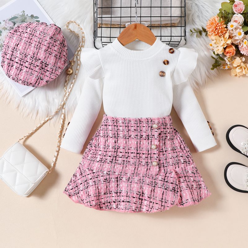 Abbigliamento per bambini per ragazze in autunno e inverno, maglia a maniche lunghe, piccolo stile profumato tessuto in lana grezza corta_voghion.com