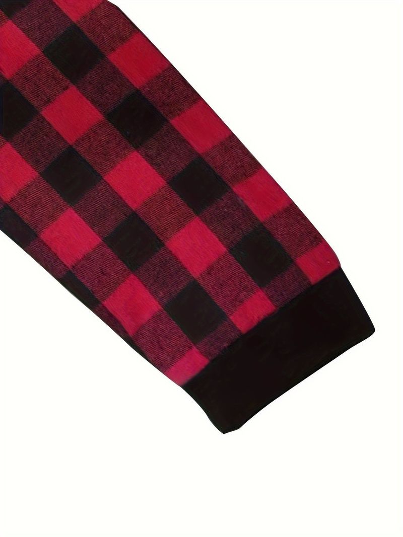 Felpa con cappuccio a quadri, con cappuccio in flanella e con cappuccio a contrasto, con cappuccio di tendenza alla moda di New York da uomo_voghion.com