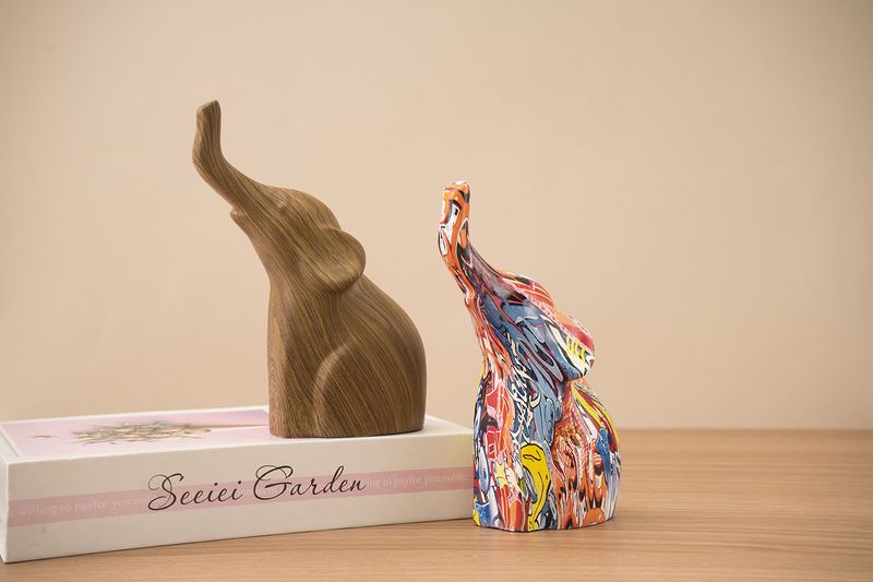 Nuovo ornamento astratto a forma di elefante, scultura di animali, decorazione per la casa, soggiorno, scrivania, mobile TV, artigianato in resina._voghion.com