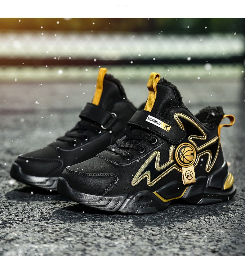 Boys' Winter Shoes – Waterproof Leather Sneakers With Fleece Lining (Size 27-39) – Non-Slip & Warm_voghion.com