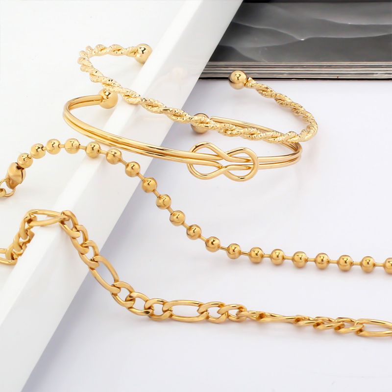 Ins Niche Fashion Simple Hand Jewelry For Women Multi Layer Stacking Adjustable Bracelet Set BR1880_voghion.com