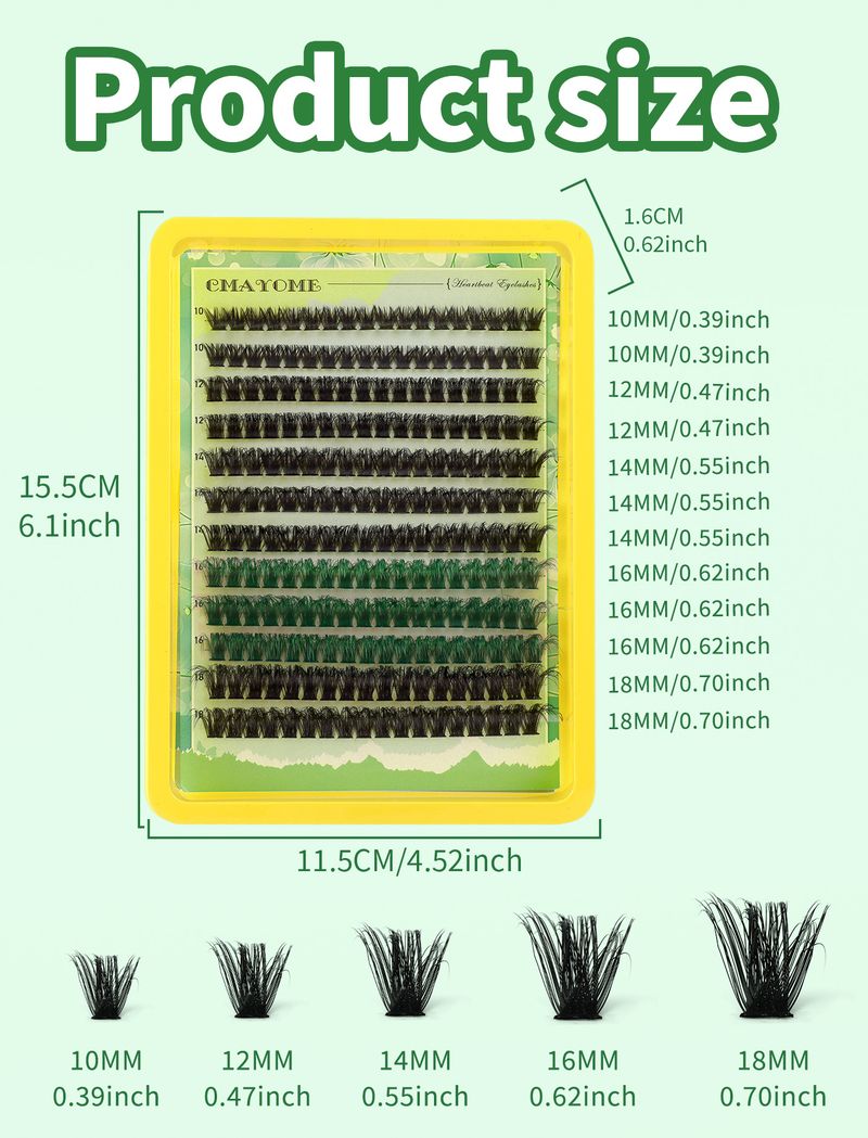 Segmented False Eyelashes DIY Kit, Large - Capacity Lash Extension Set, Mixed - Color With Colorful And Black Clusters_voghion.com