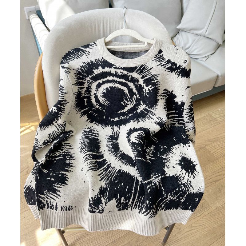 Design Jacquard Crewneck Pullover Trui Heren Herfst En Winter High-End Modieuze Trui Losse Wollen Top_voghion.com