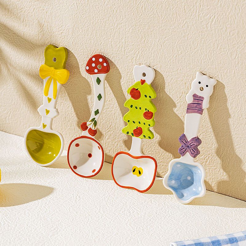 Exquisite Ceramic Small Cute Household High-Value Beautiful Soup Ladle Rice Spoon Glaze Underglaze Color_voghion.com