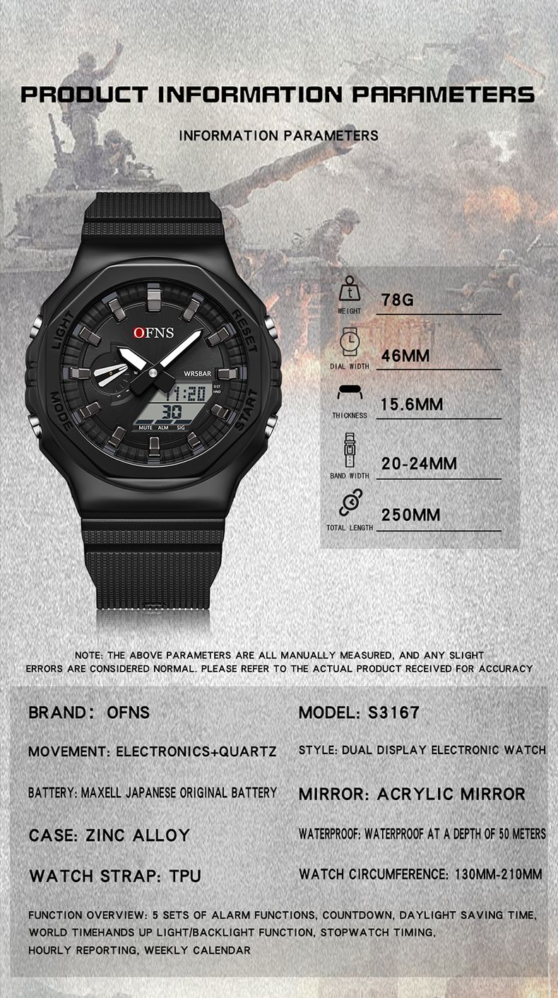 OFNS Top Brand G Style Digital Watches Men Chronograph Sports Clock Luminous Date Week Waterproof Analog Quartz Men Wrist Watch_voghion.com