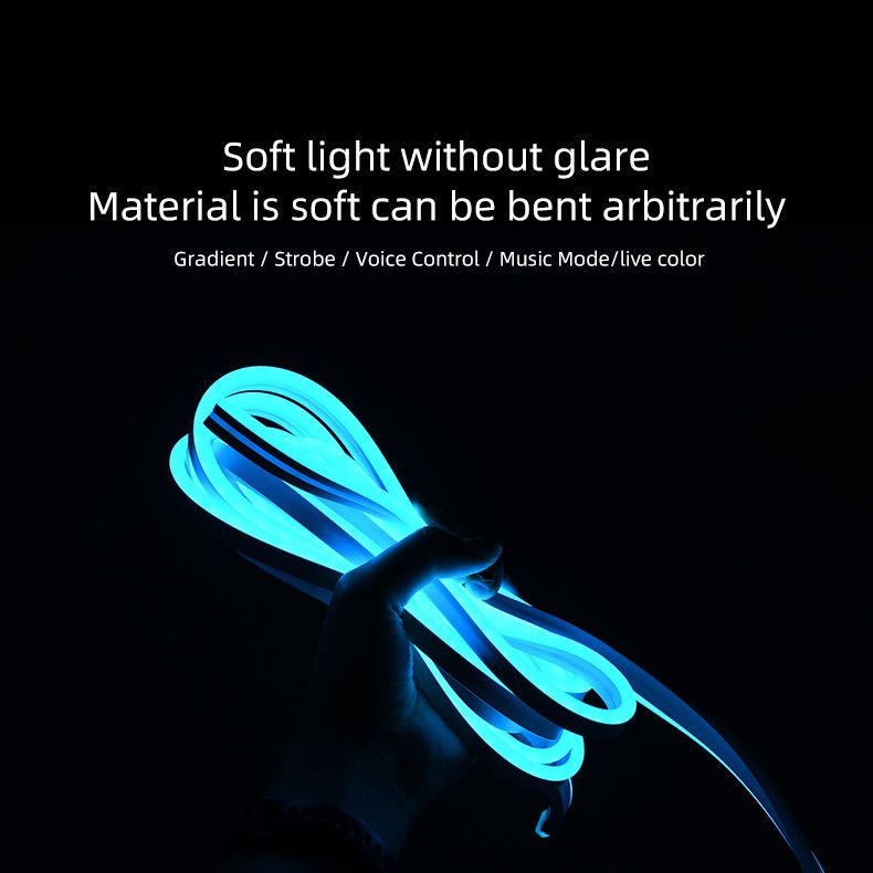 RGB Colorful LED Flexible Waterproof Front Trunk Strip 12V Universal Tail Box Light With Wiring_voghion.com