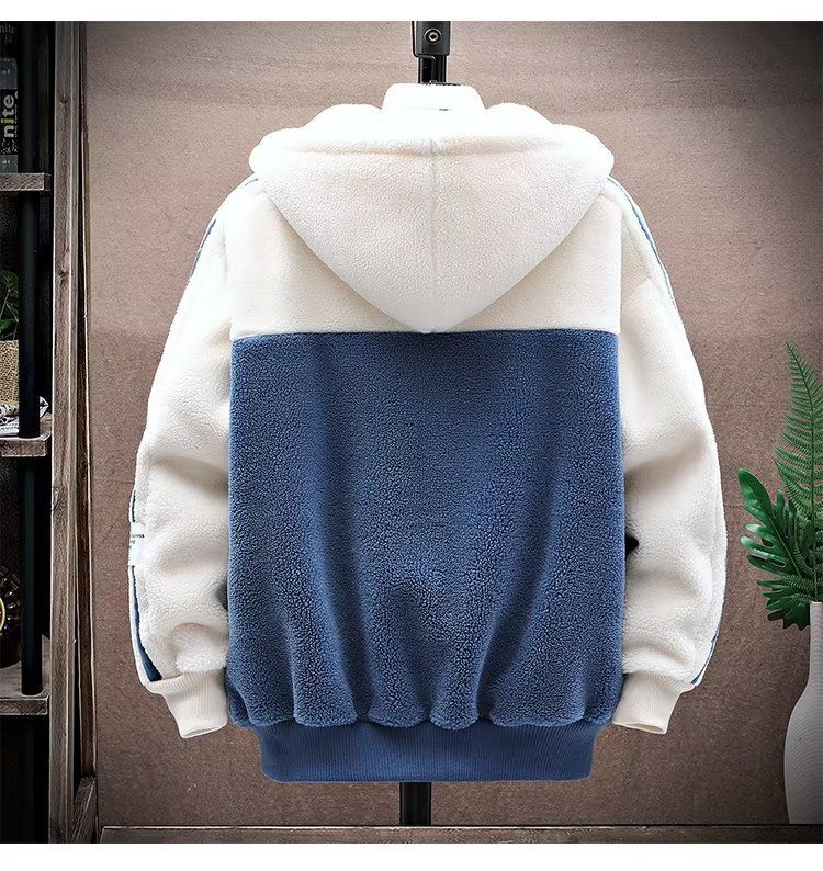 Men's Clothing Men's Lambskin Jacket Autumn And Winter Clothes Plus Velvet Thick Warm Hooded Jacket Men's Brand Granular Fleece Jacket_voghion.com