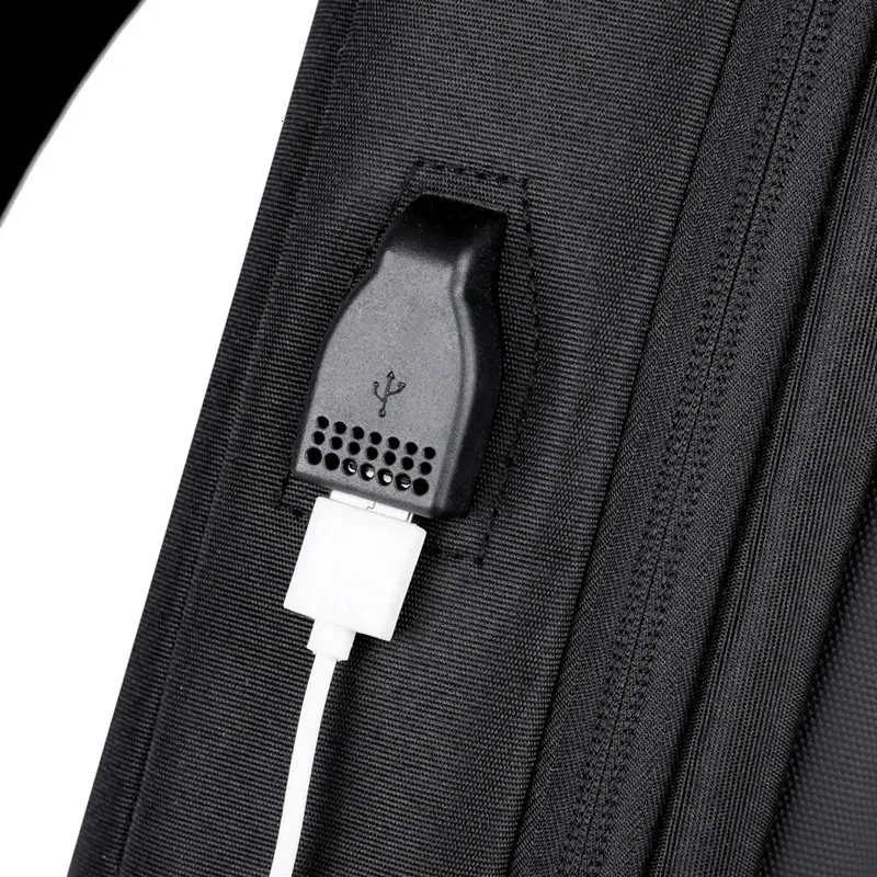Antitheft Combination Lock Chest Packs With USB Charging Port Fashion Business Mens Crossbody Bag Travel Storage_voghion.com