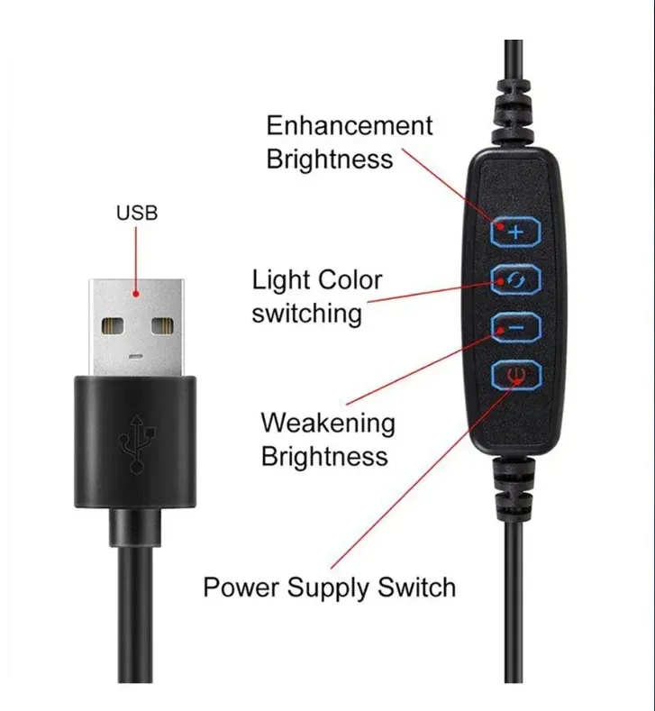12 Inch Ring Light, Dimmable USB LED For Phone Photography, Live Streaming_voghion.com
