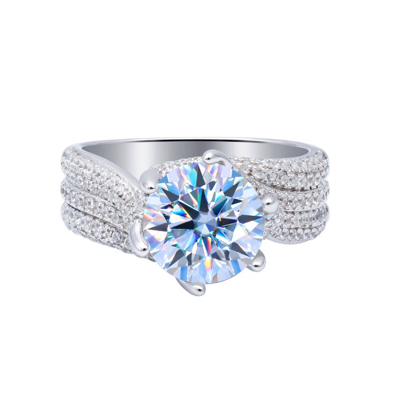 Moissanite rossa, bianca e blu a sei punte, in argento puro placcato in platino, lussuoso intarsio, proposta di amore eterno per donna, coppia_voghion.com