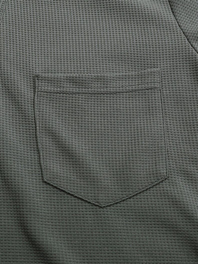 Men's T-Shirt: Double-Layer V-Neck Oversized Base Layer For Fall/Winter Fashionable Patchwork Design Long-Sleeve T-Shirt_voghion.com