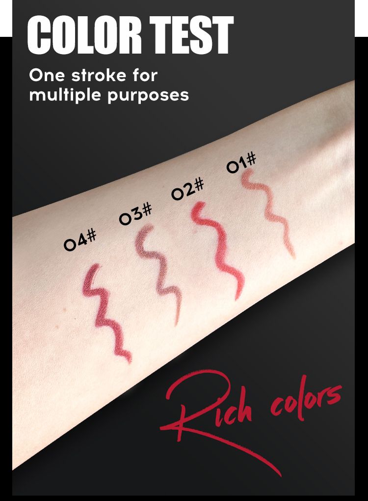 Automatic Rotating Set Waterproof Non-Stick Cup Long-Lasting Matte Lipstick Pen Outline Shape Lip Liner_voghion.com