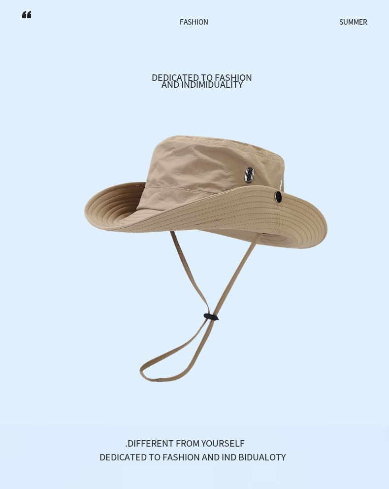 Unisex Nopeasti kuivuva kalastajahattu Ulkoilu retkeilyhattu köysikiipeilyhattu Länsi-cowboy-hattu miesten iso ulkonema Vaellushattu nainen_voghion.com