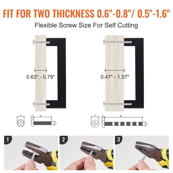 10 Pack Cabinet Pulls, 3.86in / 96mm Center To Center Slim Square Kitchen Cabinet Drawer, Stainless Steel Modern Kitchen Cupboard Door Handles For_voghion.com