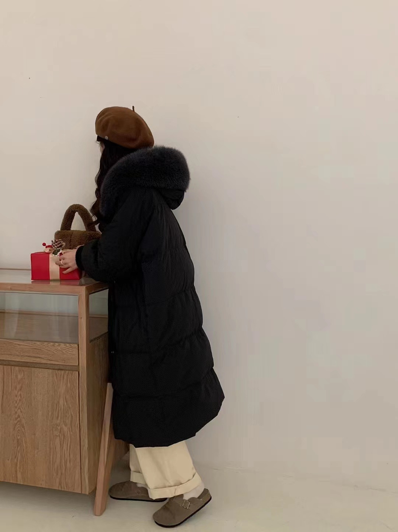 Damenmode lange Kapuzenjacke Warme Jacke_voghion.com