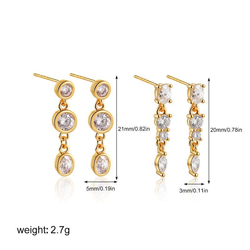 Damen-Schmuckset, modisch, Herbst und Winter, geometrischer Diamant, Nischen-Stil, lange Ohrringe, einfaches All-Match-Ohrclip-Ohrring-Set_voghion.com