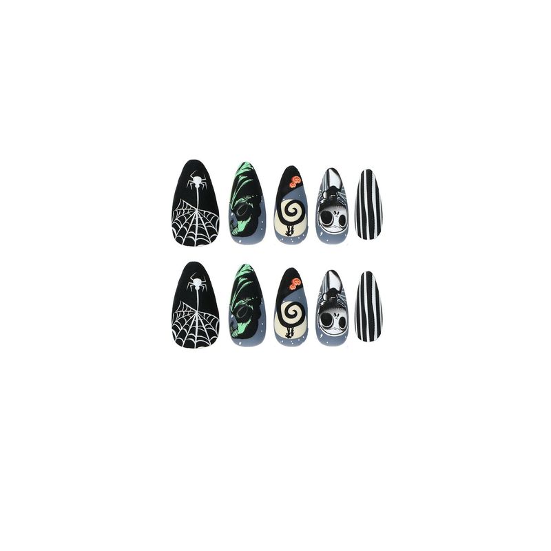 Indossare una toppa indossabile di Halloween con teschio glassato, zucca, ragnatela e ragno, smalto per unghie e armatura_voghion.com