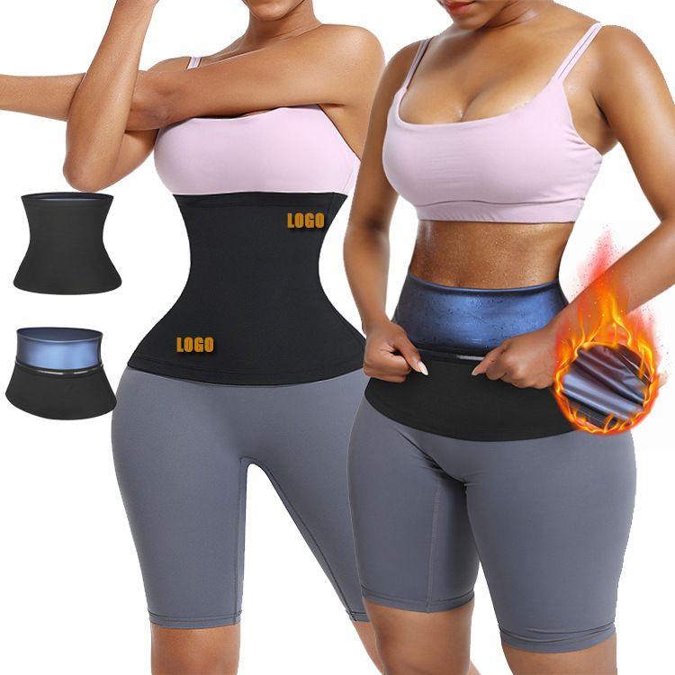 Modelador de cintura, esportivo, Fiess, espartilho, cintura feminina, revestimento de película azul, suor, controle elástico da barriga_voghion.com