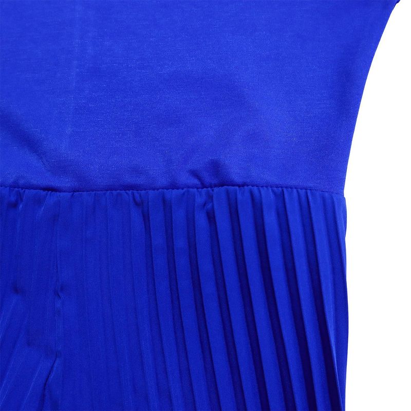 Dameskleding Nieuwe mode Een schouder Ruffle mouw Effen kleur Geplooide wijde pijpen Jumpsuit_voghion.com