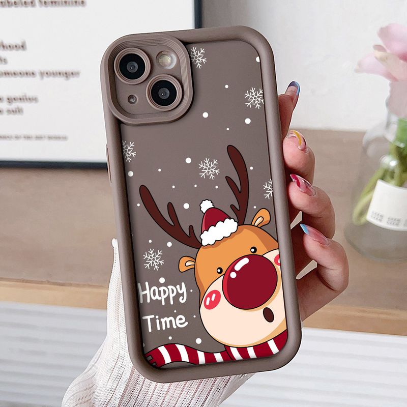 Carcasă de telefon moale TPU pentru Xiaomi 14T 13T 11T 12T 12 13 Pro Lite Poco X6 F6 M6 X5 F5 Pro Crăciun Fericit Elk Zăpadă_voghion.com