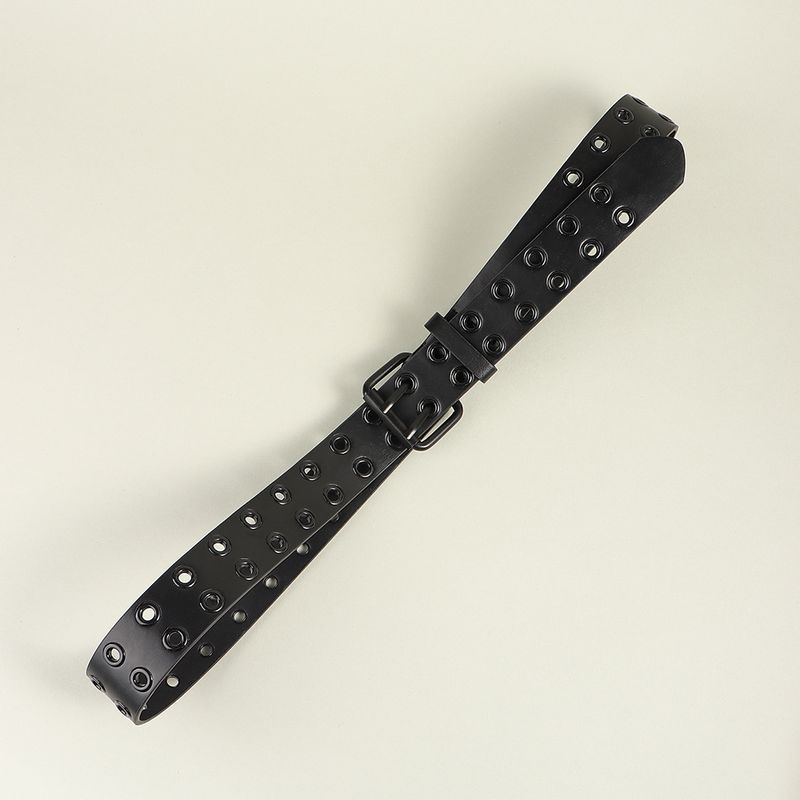 HEIßER schwarzer Gürtel Damen PU Leder Western Y2K Mädchen Gürtel für Jeans Männer_voghion.com