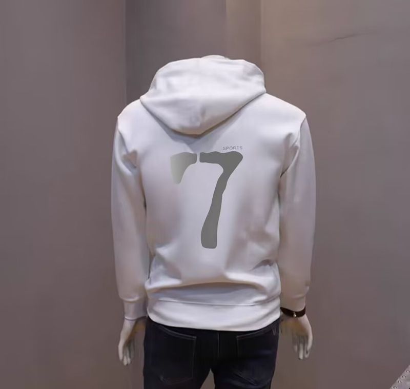 Top da uomo autunno/inverno con cappuccio stampato a lettera numero 7 del marchio di moda 2023_voghion.com