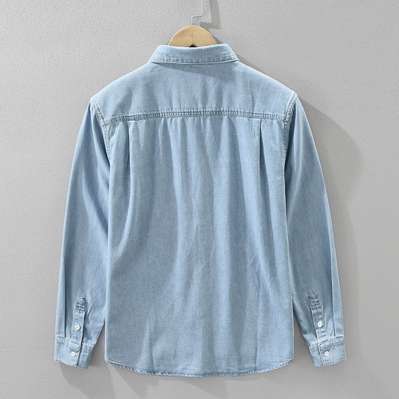 Cowboy-Langarmhemd für Herren, vielseitige Retro-Mode, künstlerisches, lässiges, lockeres Oberteil_voghion.com