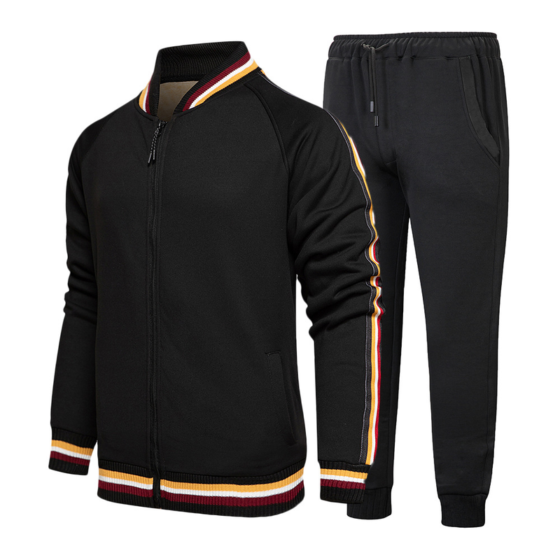 Men's Clothing2024 new spring men's cardigan sweatshirt suit youth stand-up collar casual personality sportswear two-piece set for men_voghion.com