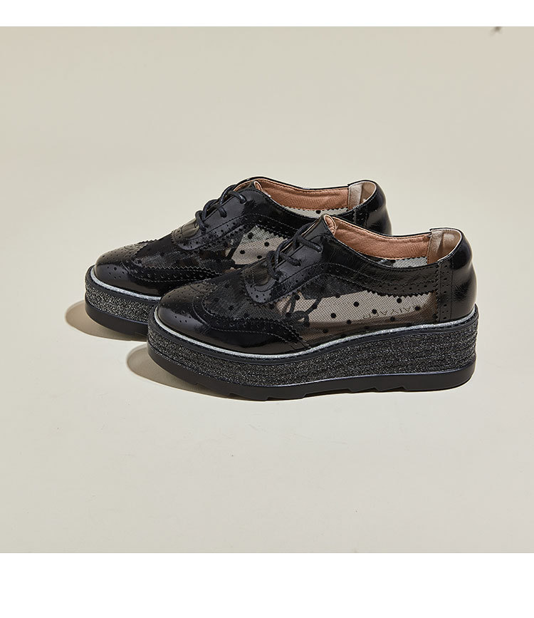 Block dicke Biskuitschuhe für Damen im Frühjahr, neue weiche Sohle, Schnürschuh mit Einzelschuh, Slope Heel, College-Stil,_voghion.com