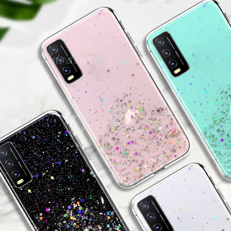 Bling Glitter smūgiams atsparus dangtelis, skirtas Vivo Y12S Y11S Y21S Capa minkštiems blizgučiams silikono dėklui Vivo Y20i Y20A Y20T Y31 Y33S Y20S_voghion.com