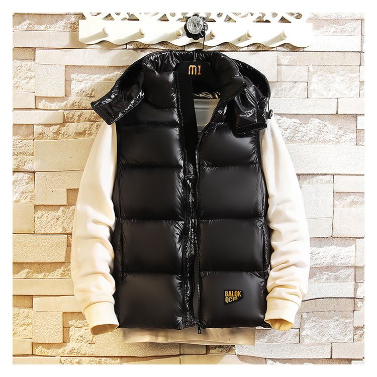 "Men's Black & Gold Winter Vest – Thick Cold-Proof Waistcoat Jacket, Loose Fit (Sizes S-5XL)"_voghion.com