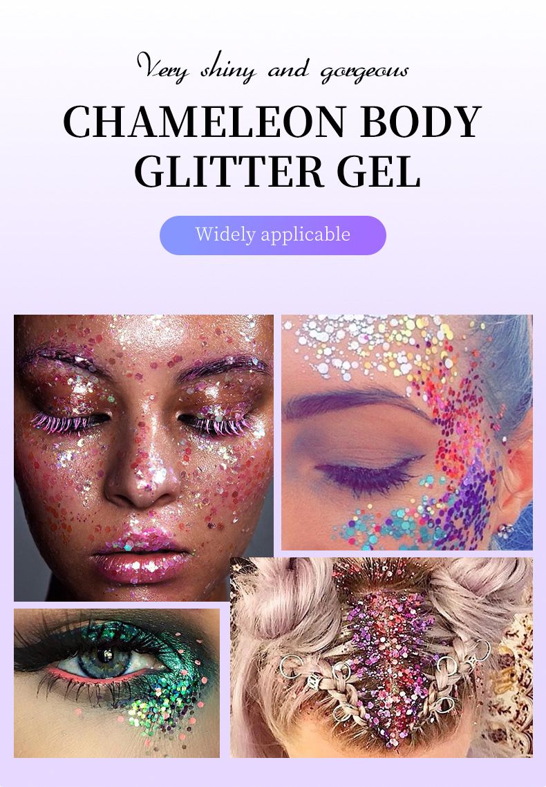 OCHEAL Colorful Sequins Chameleon Eyeshadow Face Sequins Gel Cream Body Face Nightclub Stage Makeup_voghion.com
