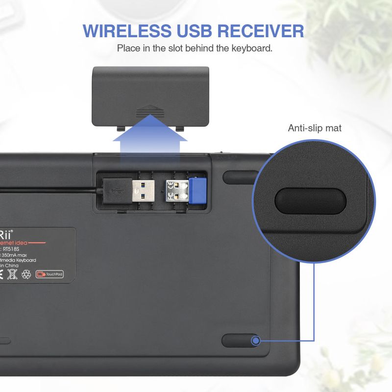 Rii K18S Wireless Bluetooth Keyboard with Backlit Touchpad For PC Smart TV_voghion.com