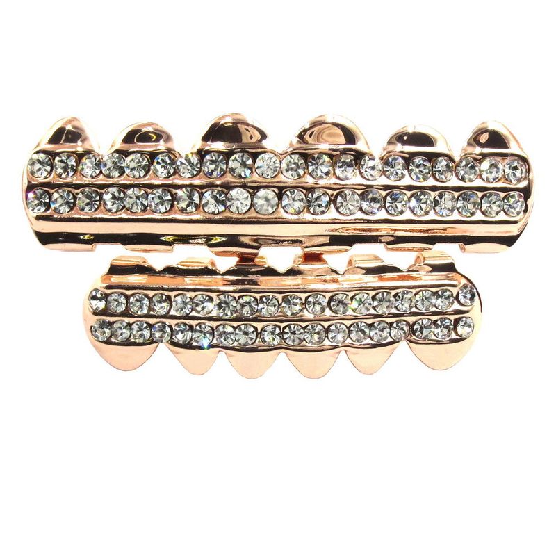 Gioielli Hip Hop per uomo e donna, Grillz placcati in oro con pietre CZ - Design geometrico, taglie 7-11, perfetti per feste, matrimoni e regali_voghion.com