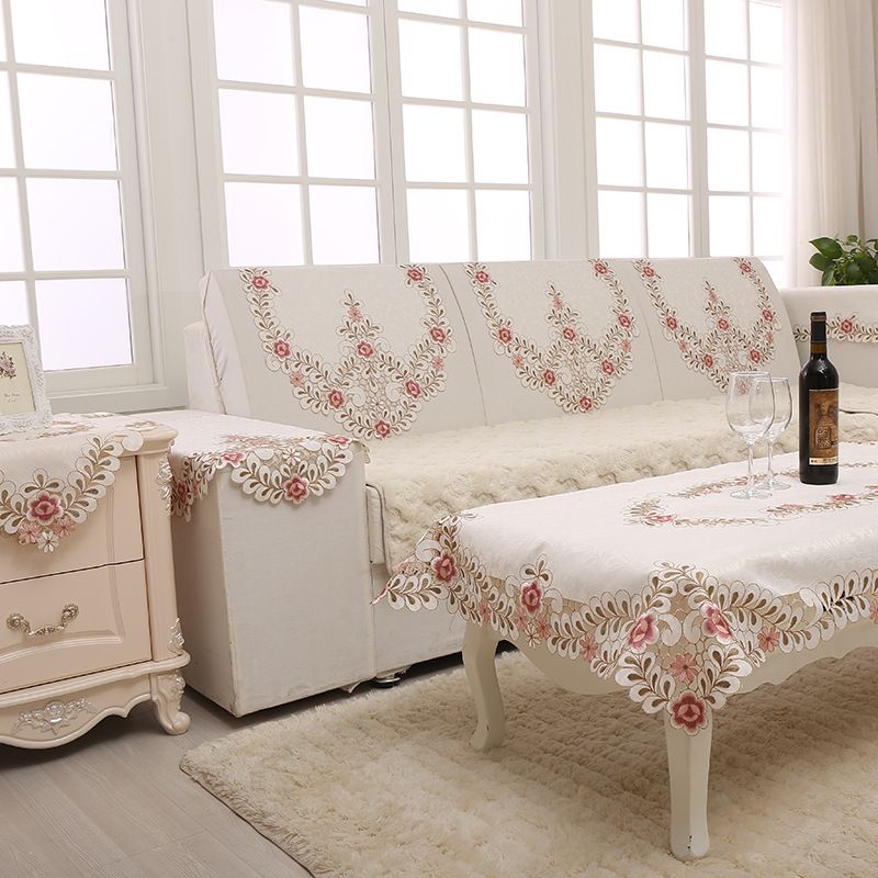 809 Ländlich bestickte Sofahandtücher, Rückenlehnenhandtücher und Handtücher im europäischen Stil_voghion.com