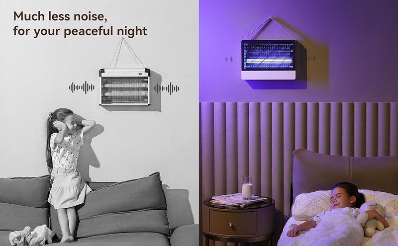 GeckoMan 20W Zapper Zanzare Silenzioso per Interni con Spettro Ibrido e 2 Lampadine di Ricambio_voghion.com