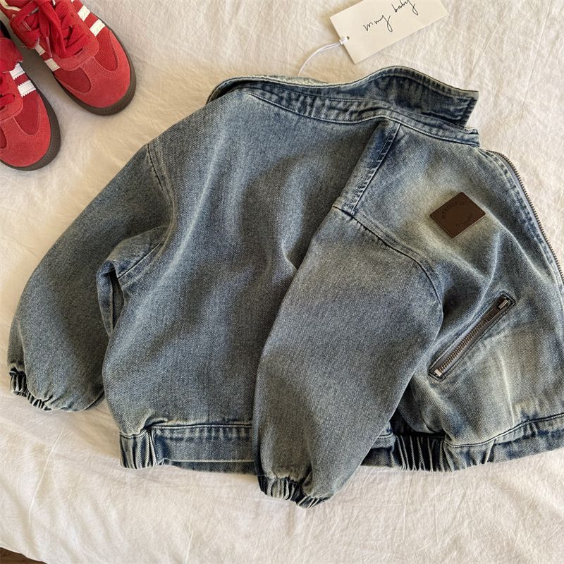 Children's Clothing New 2025 Boys' Soft Denim Korean Version Kids' Jacket Spring Toddler Zipper Clothes Trendy_voghion.com