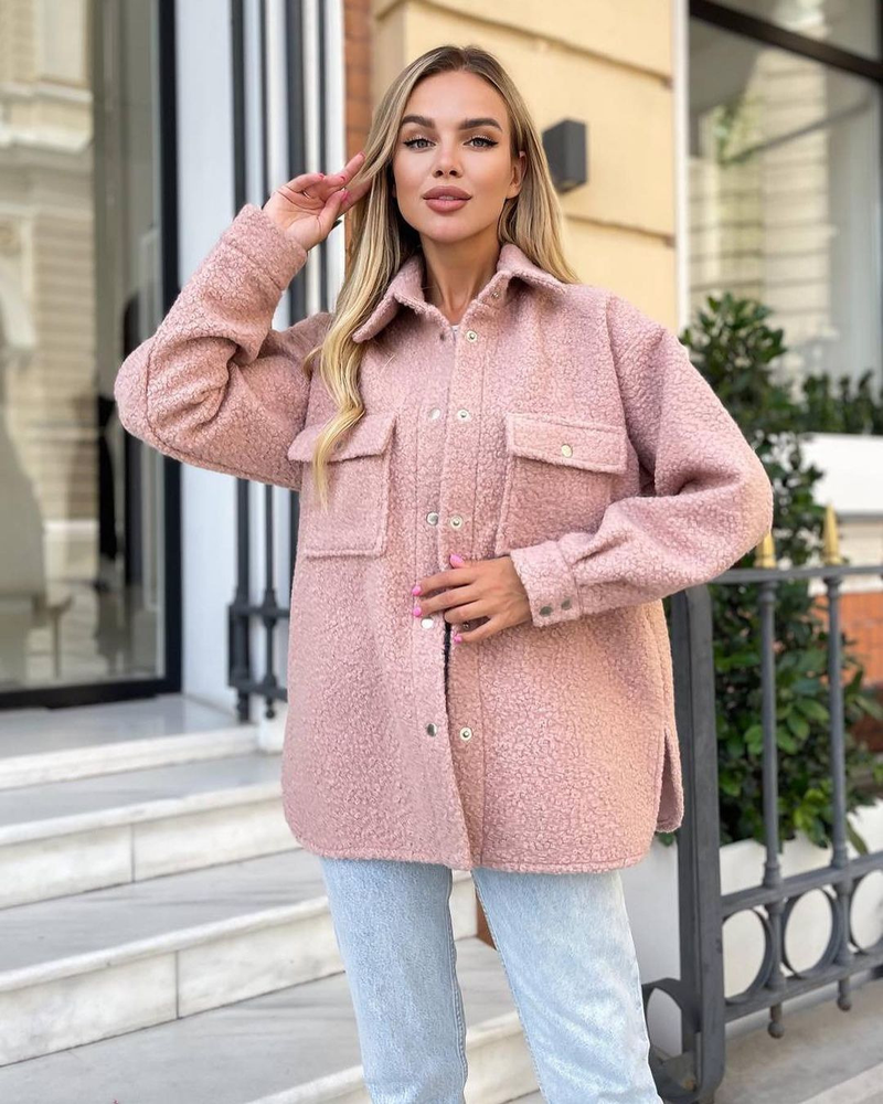 Abbigliamento da donna Camicia a maniche lunghe con risvolto ampio casual in lana nuova_voghion.com