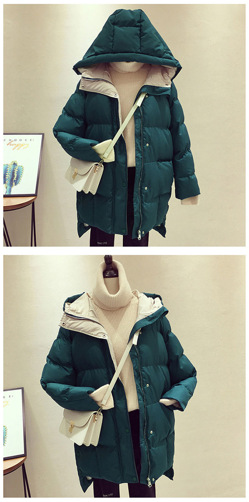 Winte-Chaqueta larga con capucha para mujer, abrigo acolchado de algodón para mujer, abrigo femenino de alta calidad Wam Outwea, Paka Manteau 2023_voghion.com