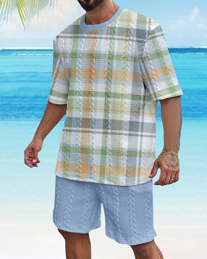 Tecnologia di abbigliamento maschile, stampa 3D, maglietta estiva a maniche corte con scollo rotondo da uomo, pantaloncini casual larghi_voghion.com