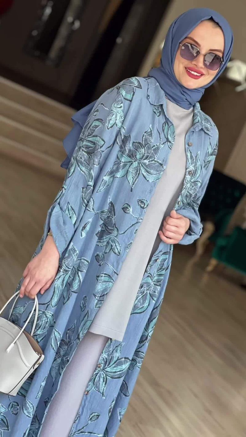Damenbekleidung Sommermode Print Neues langärmeliges lockeres kragenloses Strickjackenkleid_voghion.com