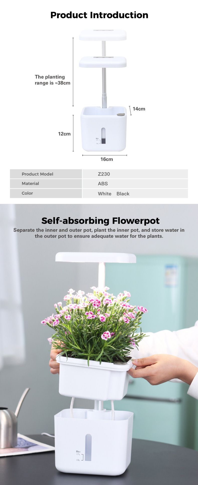 Pametni stroj za sadnju, sadnja sobnih biljaka, svjetlo punog spektra, sadnja povrća, kreativni poklon, poklon_voghion.com