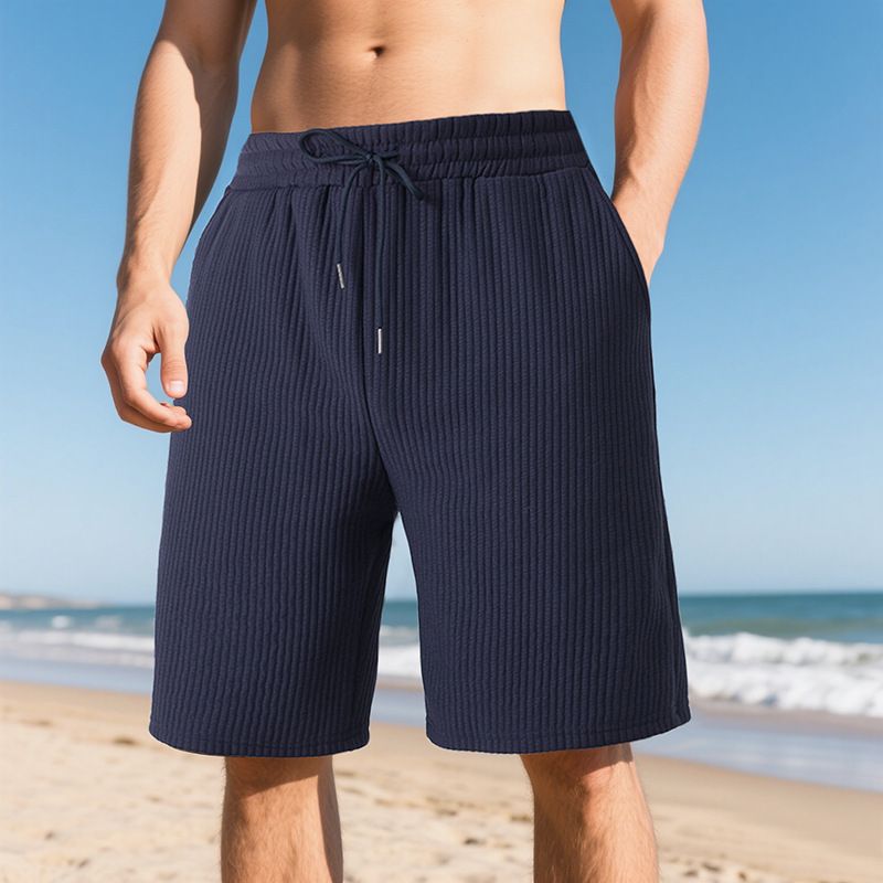 Vêtements pour hommes, short d'été léger et luxueux en jacquard double ligne, style décontracté, sport, ample, tendance, pour la plage_voghion.com