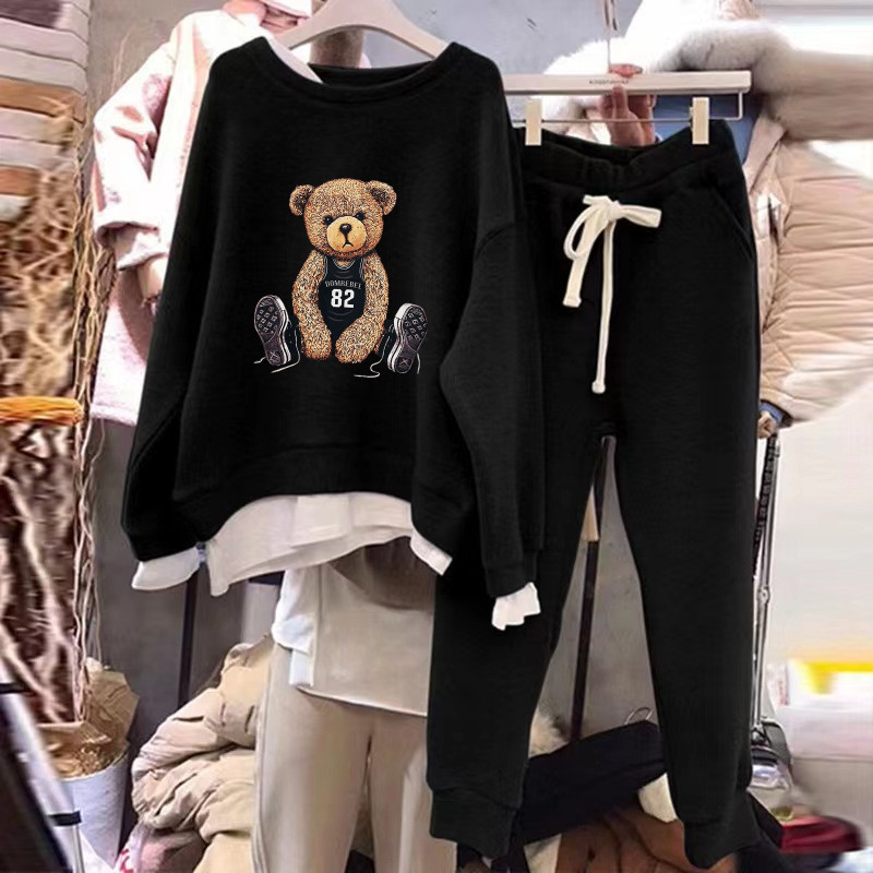 Ensemble deux pièces haut à manches longues et sweat-shirt à la mode décontractée pour femmes_voghion.com